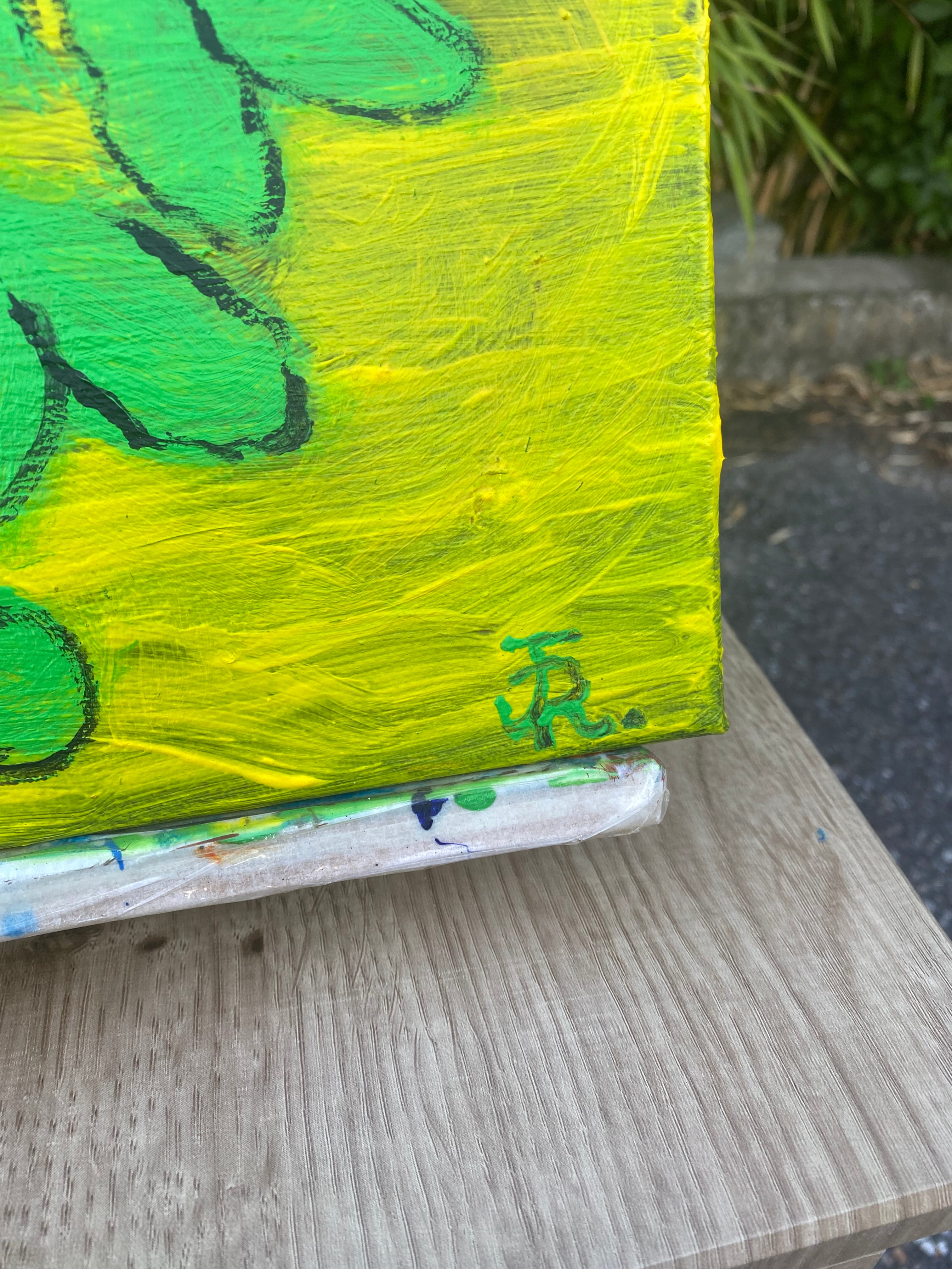 “der Mann zwischen Blumen“